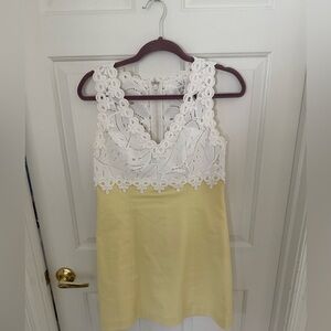 Lilly Pulitzer Yellow and White Shift Dress